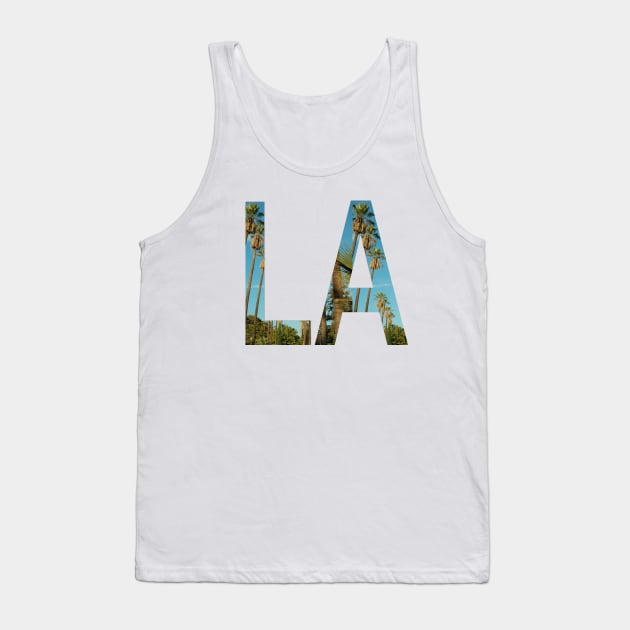 Los Angles Word Art Sign with Palm Trees - LA California Dreaming Tank Top by Star58